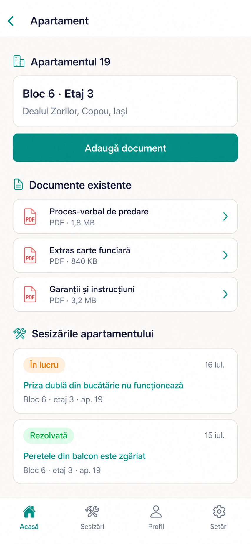 Documentele apartamentului: Documentele rămân la îndemână.